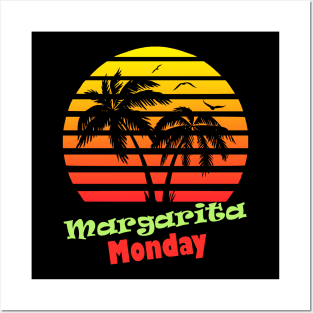 Margarita Monday 80s Sunset Posters and Art